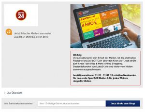 Bonusmeilen mit Lotto24