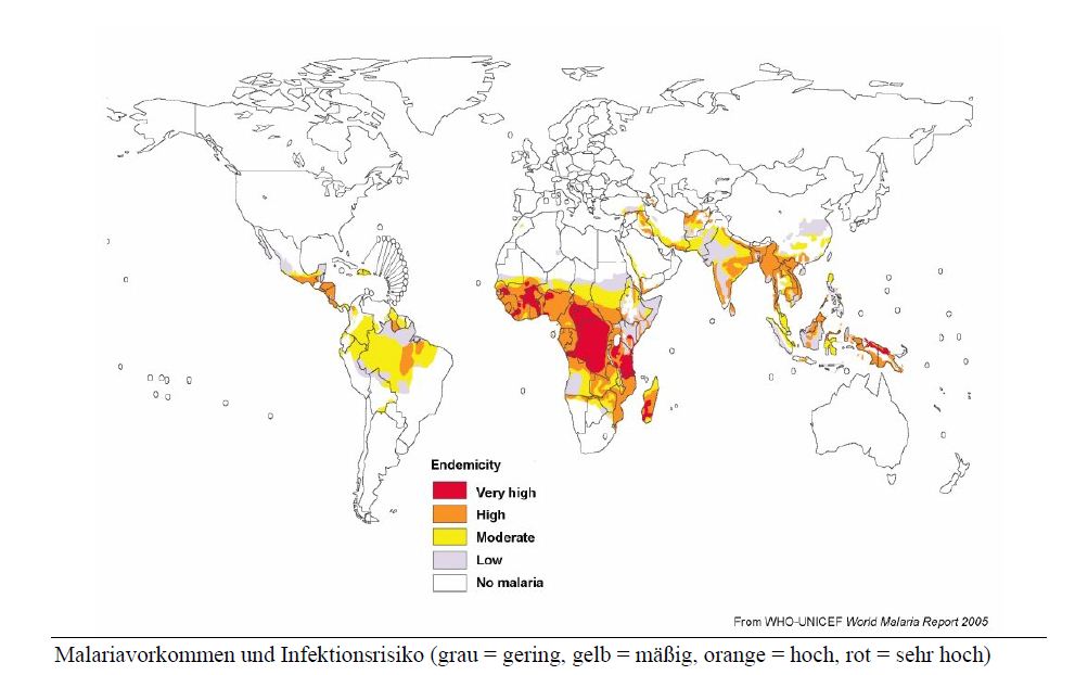 Malaria- Verbreitung weltweit