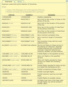 ITA Extension Codes