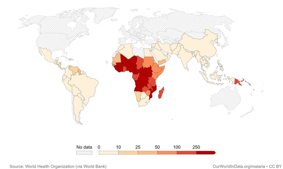 Malaria Verbreitung weltweit 2020