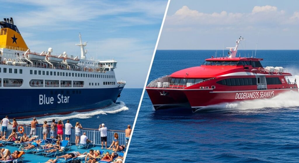 Große Rhodos Fähre vs. Katamaran