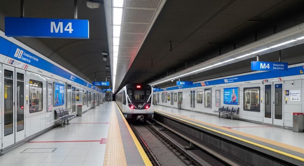 Vom Mailand Linate mit der M4 Metro in die City